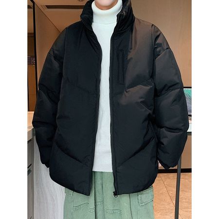 Men's Winter Cotton-Padded Jacket With Stand Collar
